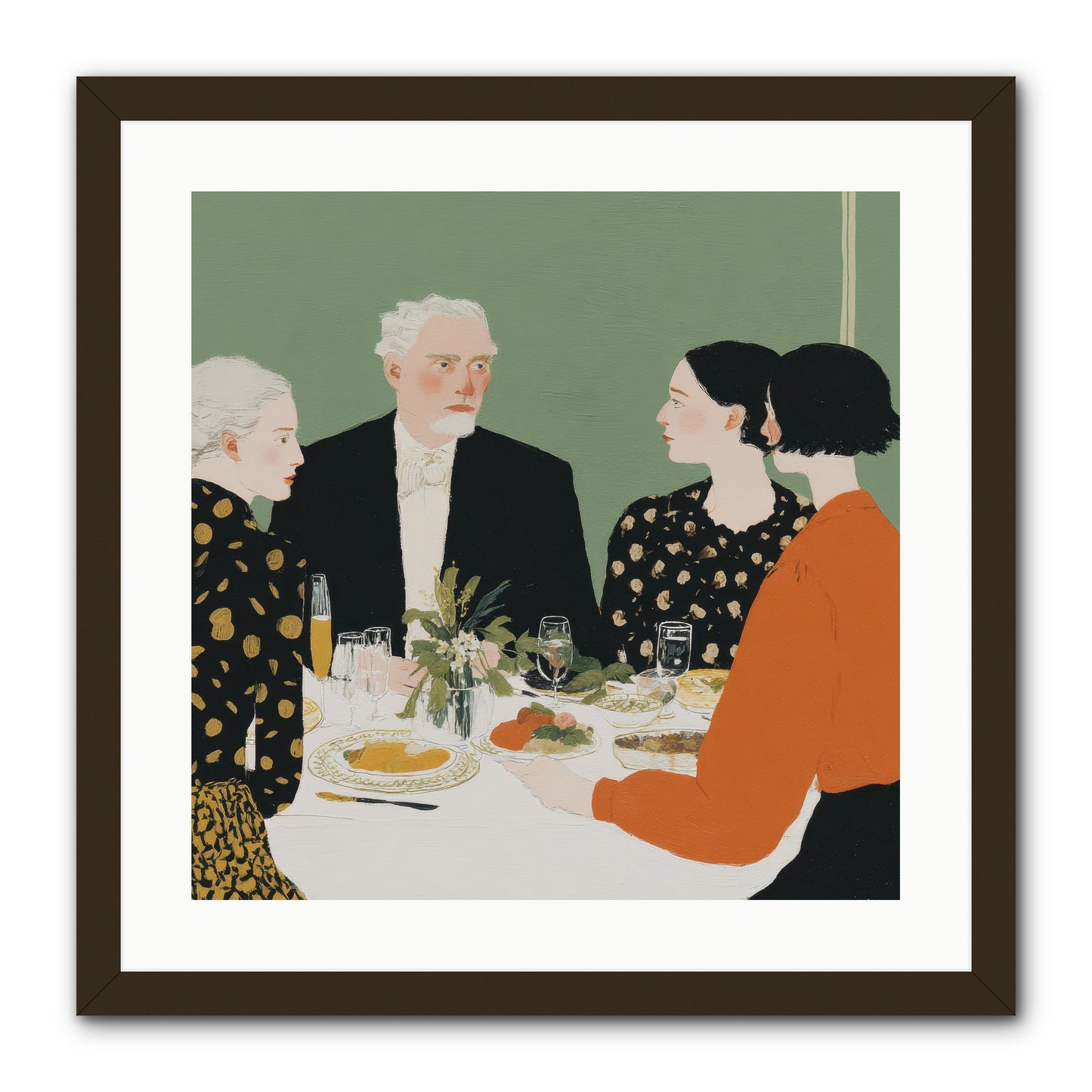 Dinner with the Naturalist -- Framed Print - Black 20x20