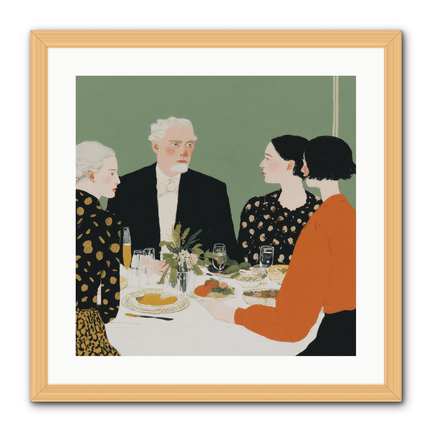 Dinner with the Naturalist -- Framed Print - Natural 20x20