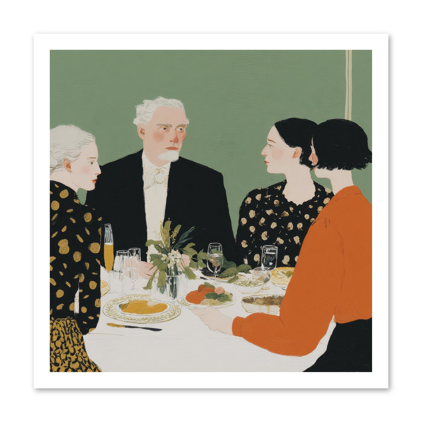 Dinner with the Naturalist -- Loose Canvas Print 20x20