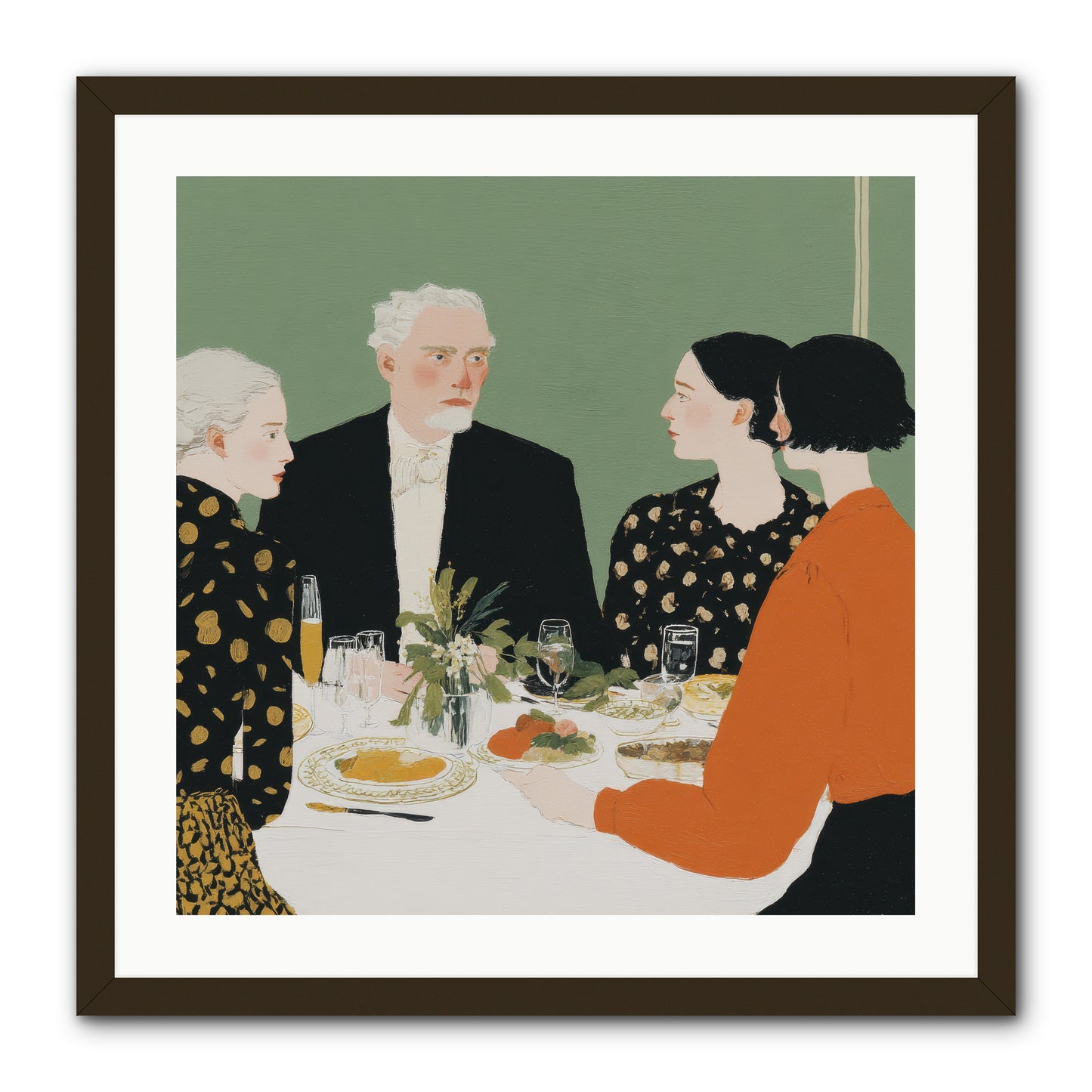 Dinner with the Naturalist -- Framed Print - Black 24x24
