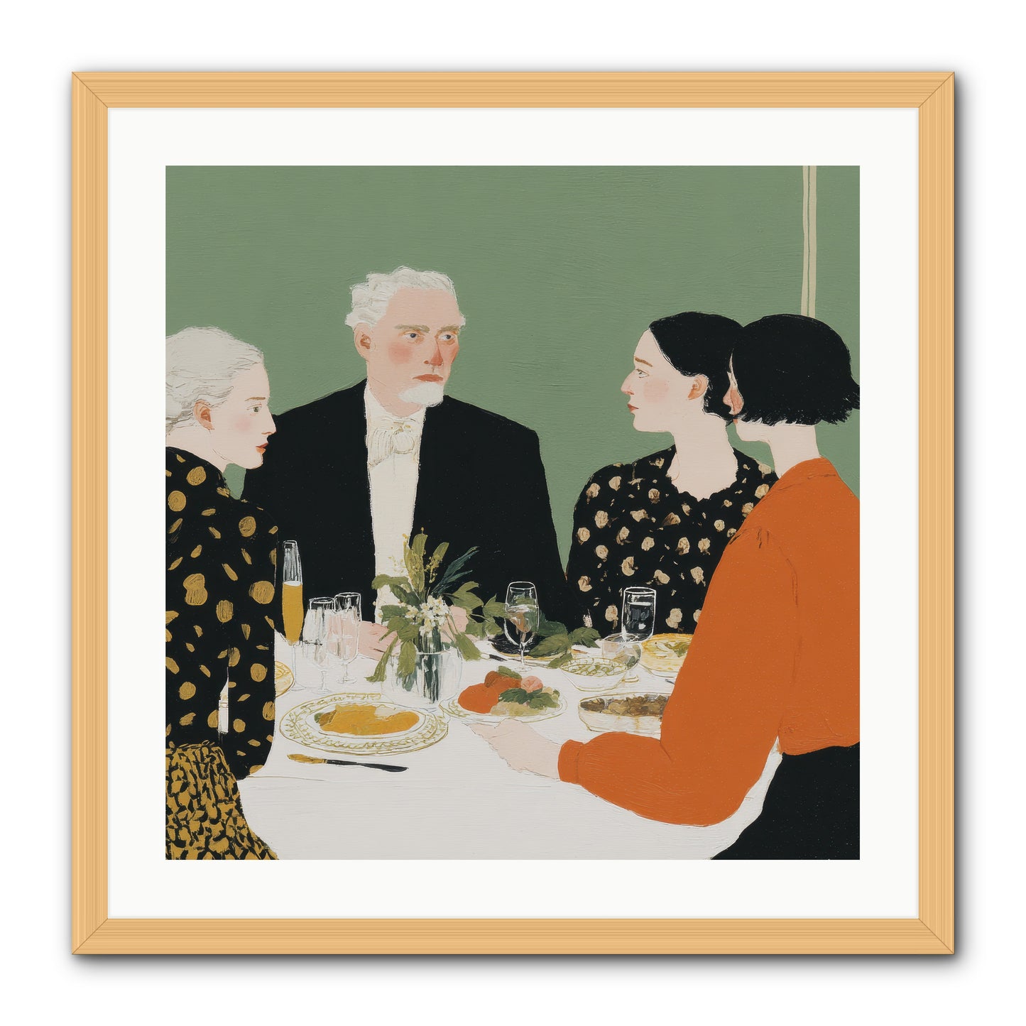 Dinner with the Naturalist -- Framed Print - Natural 24x24