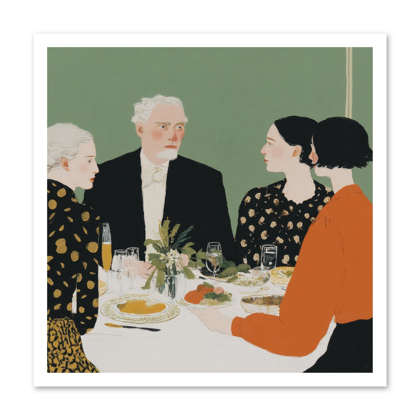 Dinner with the Naturalist -- Loose Canvas Print 24x24