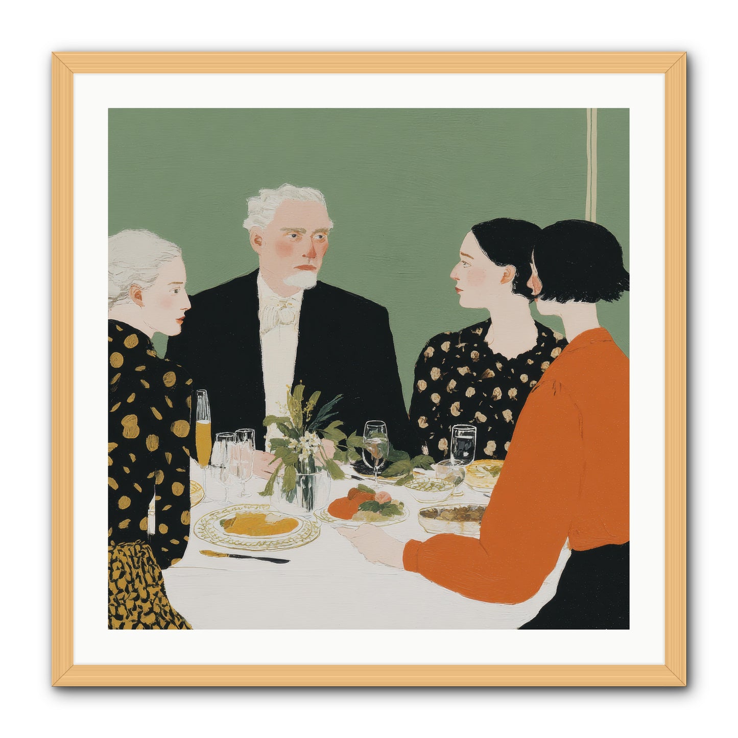 Dinner with the Naturalist -- Framed Print - Natural 30x30