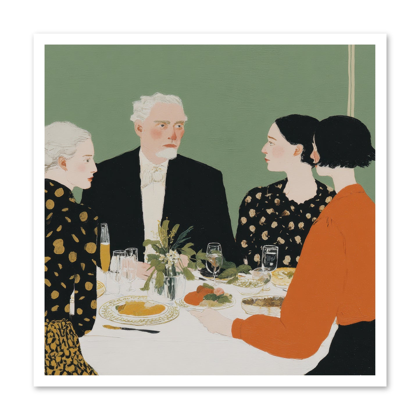 Dinner with the Naturalist -- Loose Canvas Print 30x30