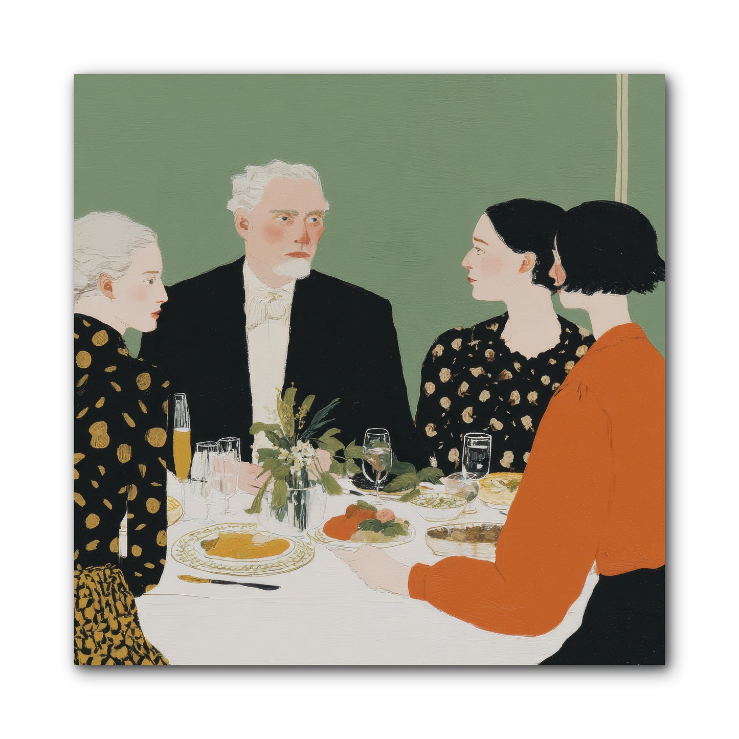 Dinner with the Naturalist -- Wrapped Canvas 10x10