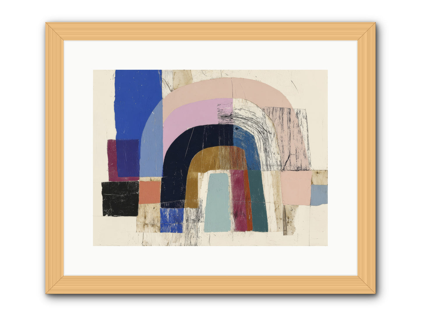 Distant Harbor -- Framed Print - Natural 16x12