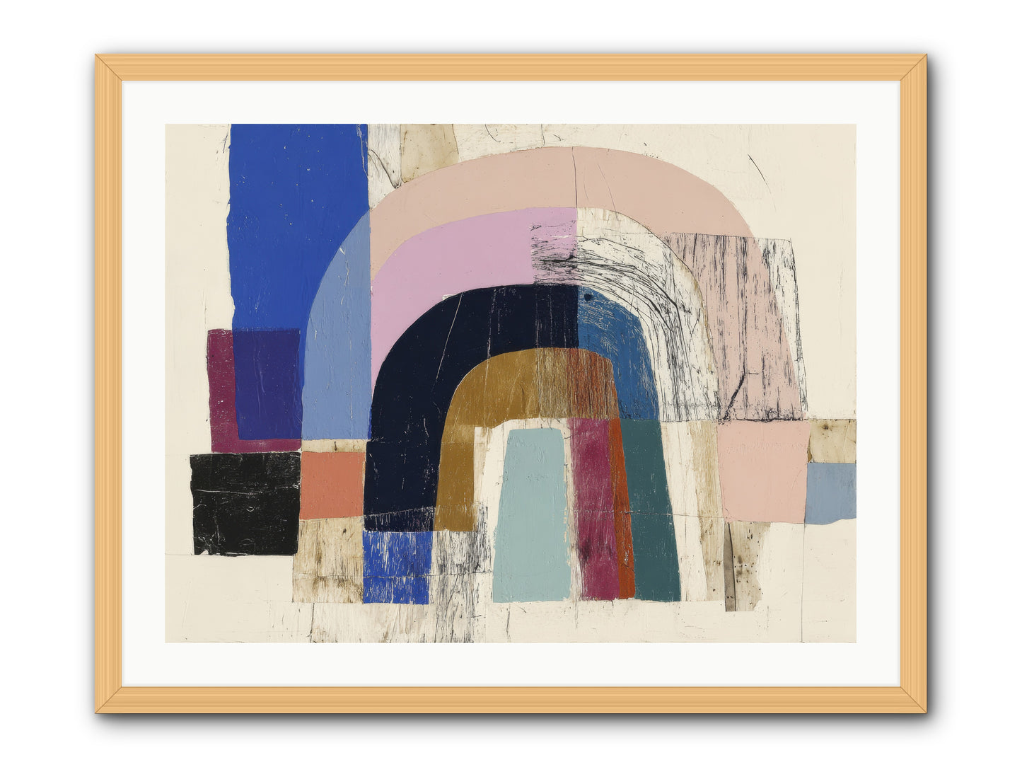 Distant Harbor -- Framed Print - Natural 32x24