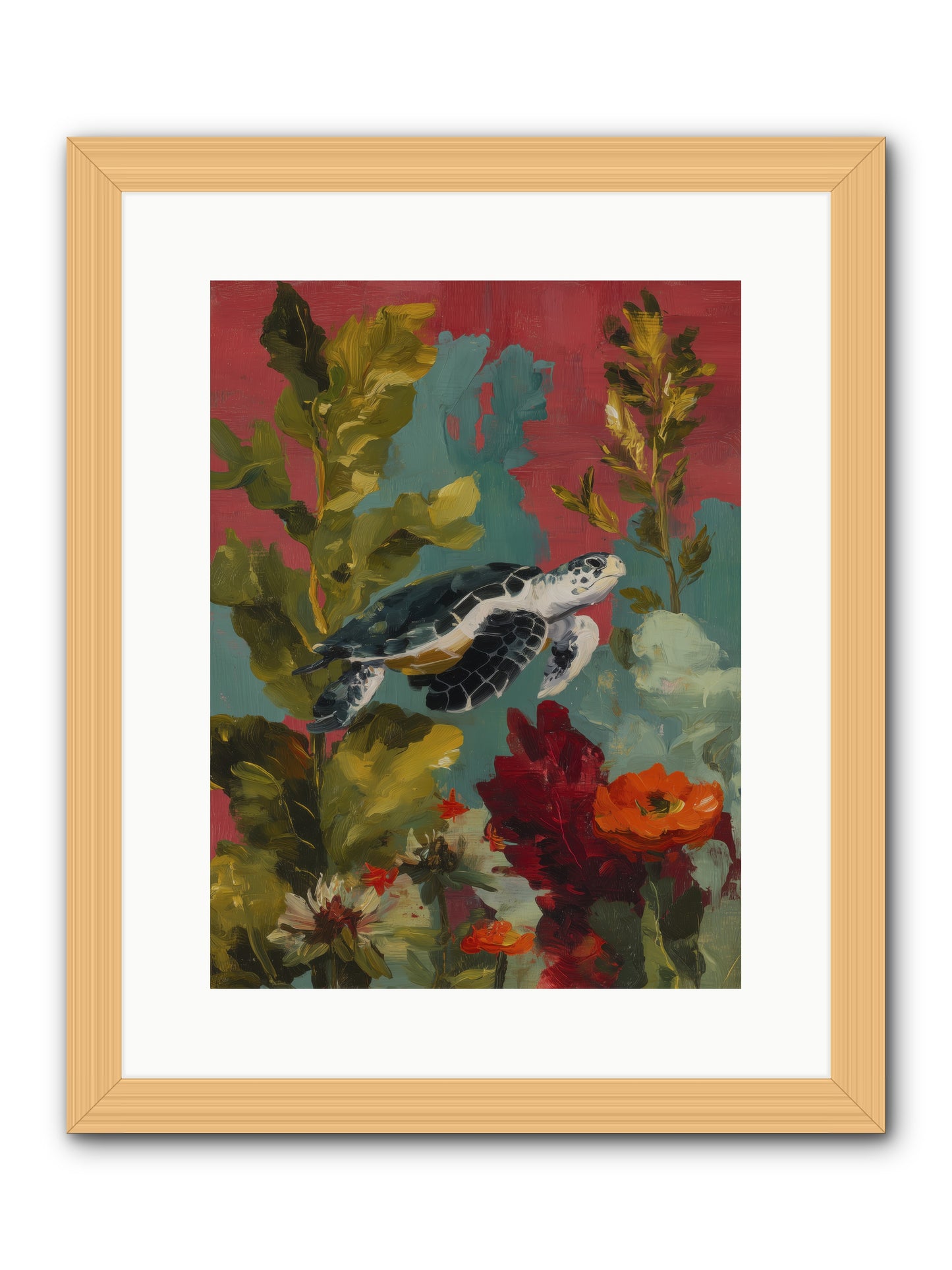 Diving Through Amber  -- Framed Print - Natural 12x16