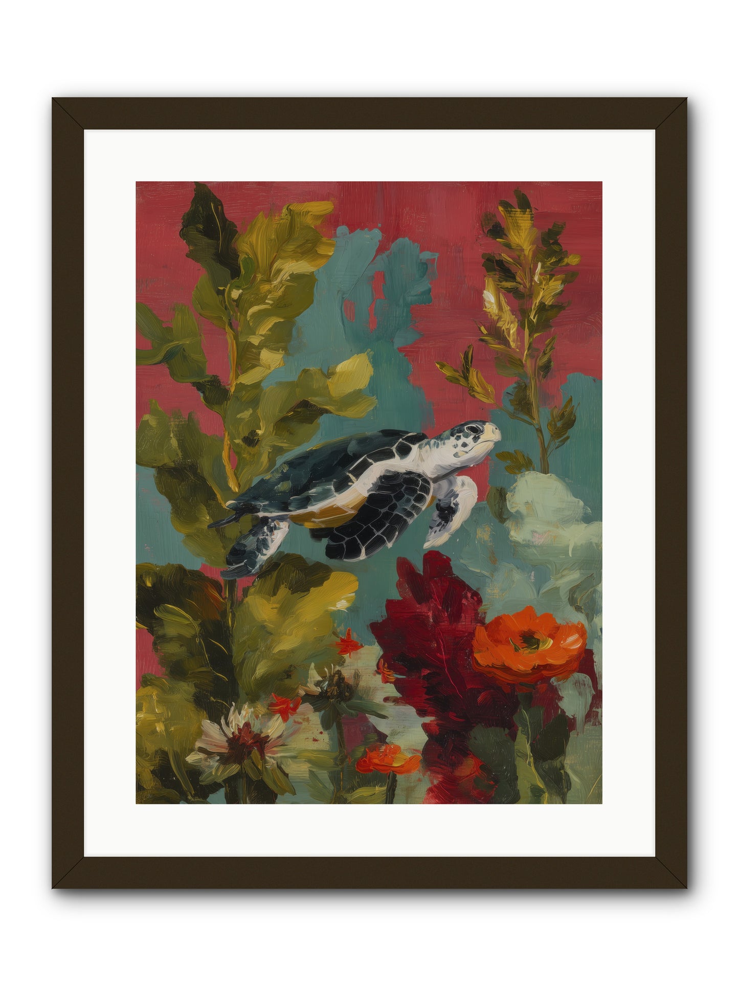 Diving Through Amber  -- Framed Print - Black 18x24