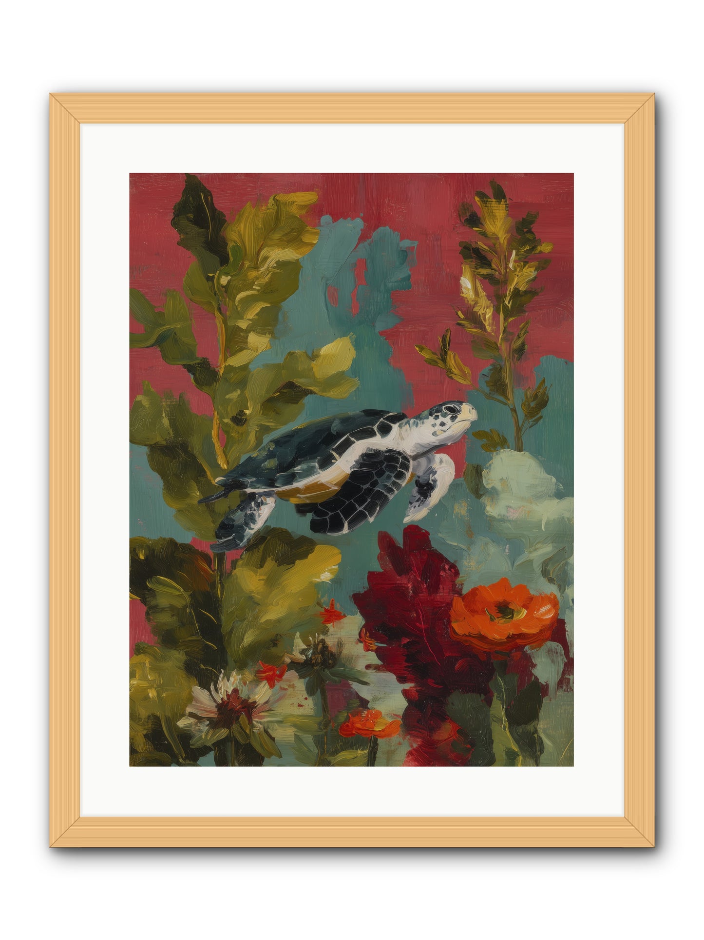 Diving Through Amber  -- Framed Print - Natural 18x24