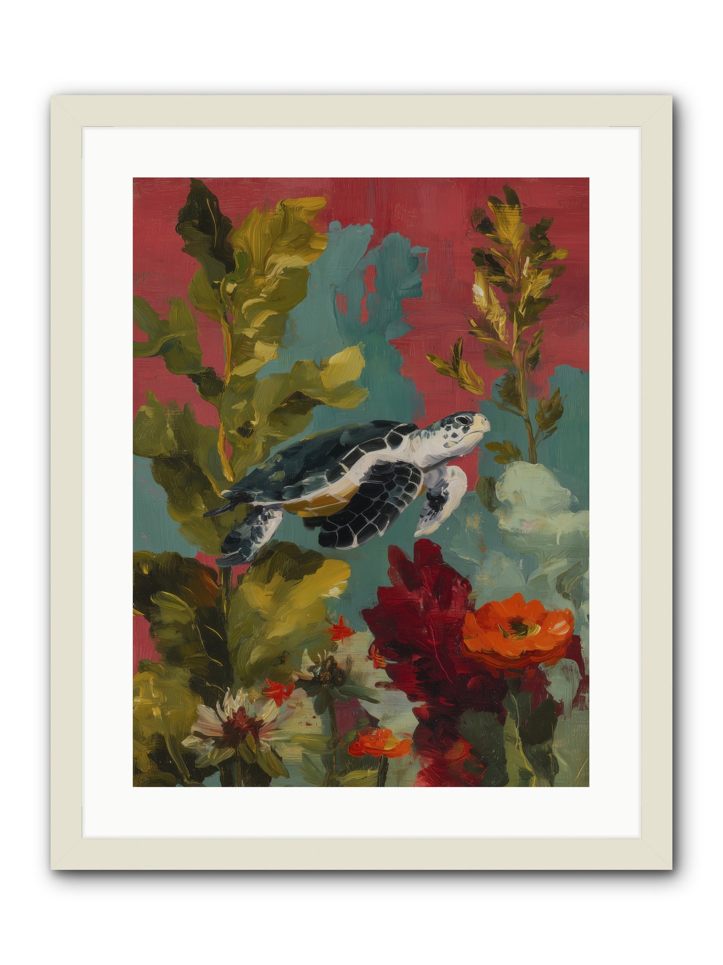 Diving Through Amber  -- Framed Print - White 18x24