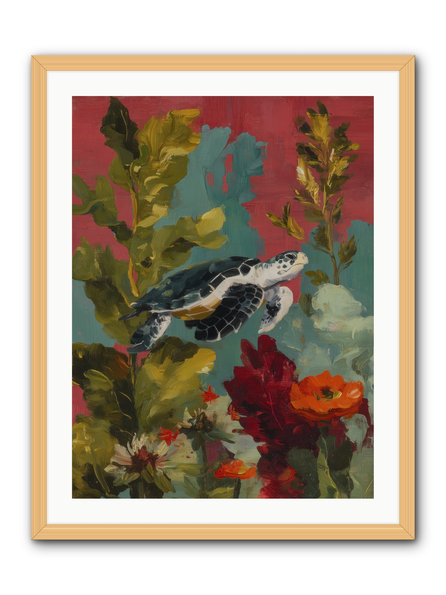 Diving Through Amber  -- Framed Print - Natural 24x32
