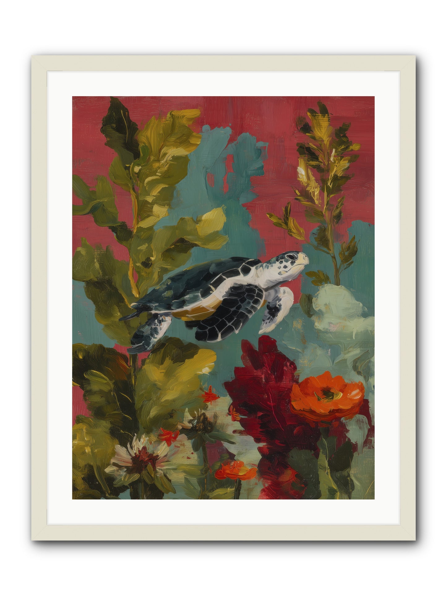 Diving Through Amber  -- Framed Print - White 24x32
