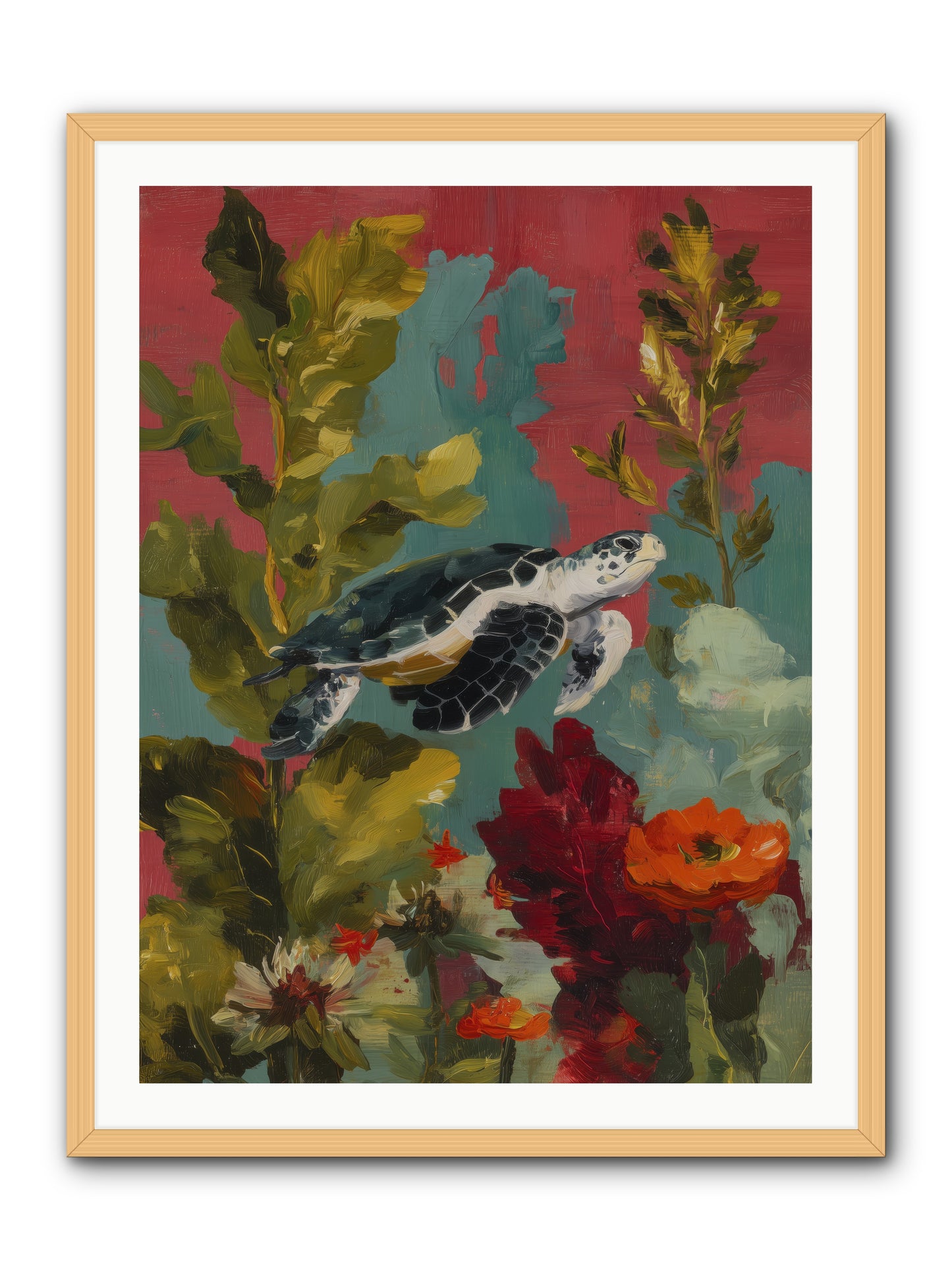 Diving Through Amber  -- Framed Print - Natural 30x40