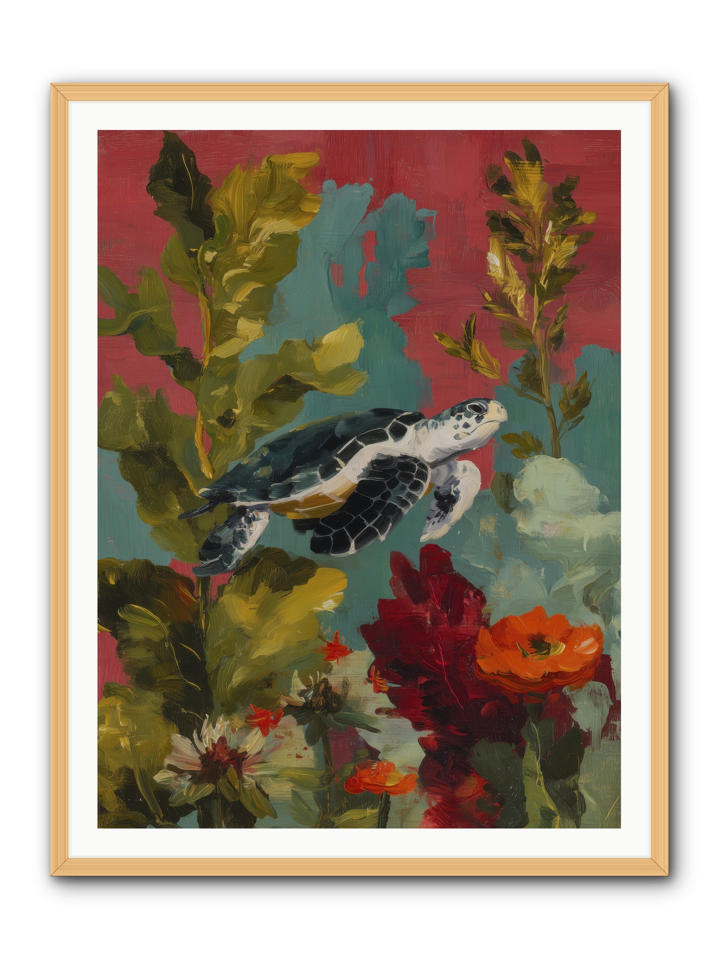 Diving Through Amber  -- Framed Print - Natural 36x48