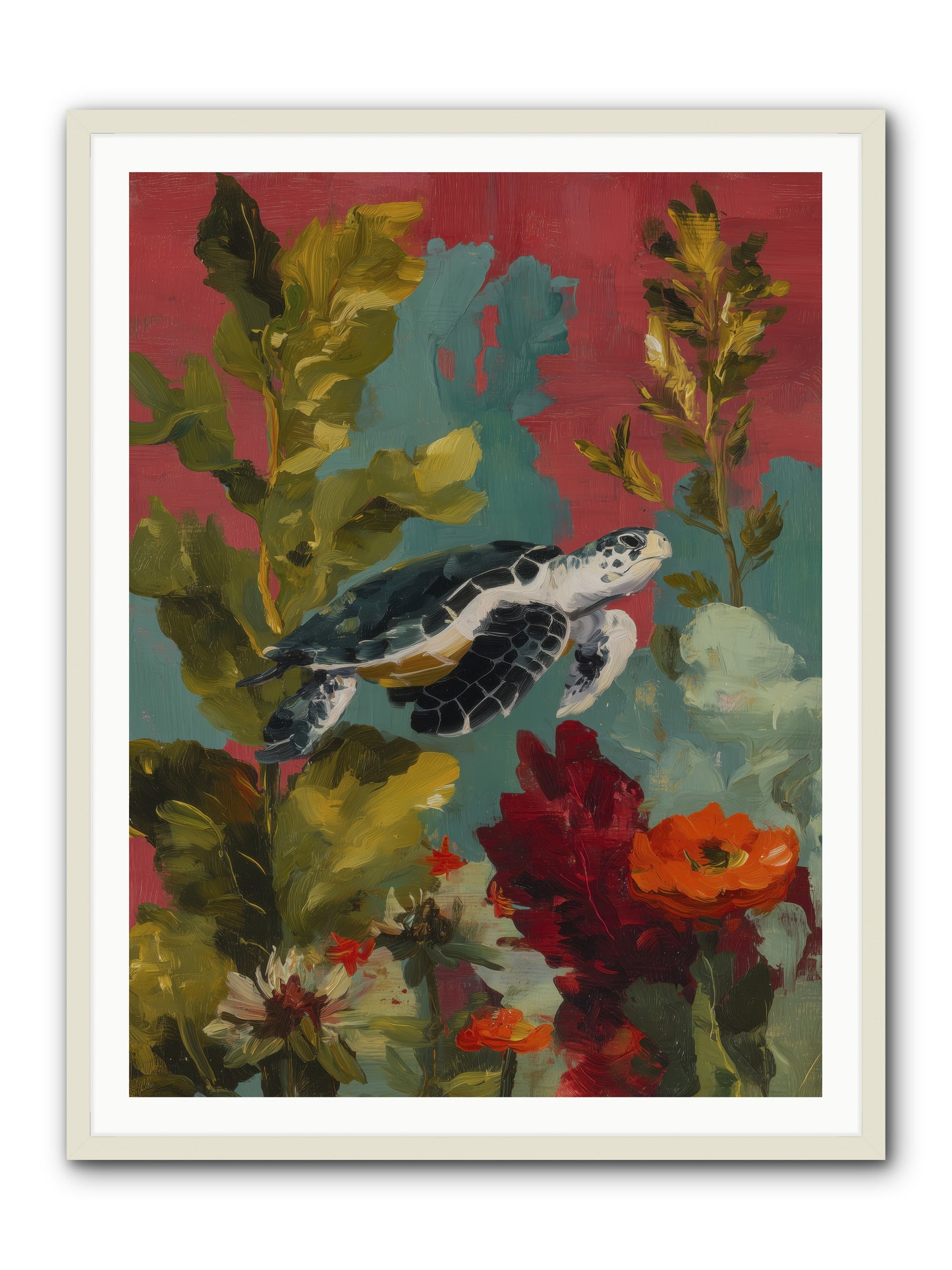 Diving Through Amber  -- Framed Print - White 36x48