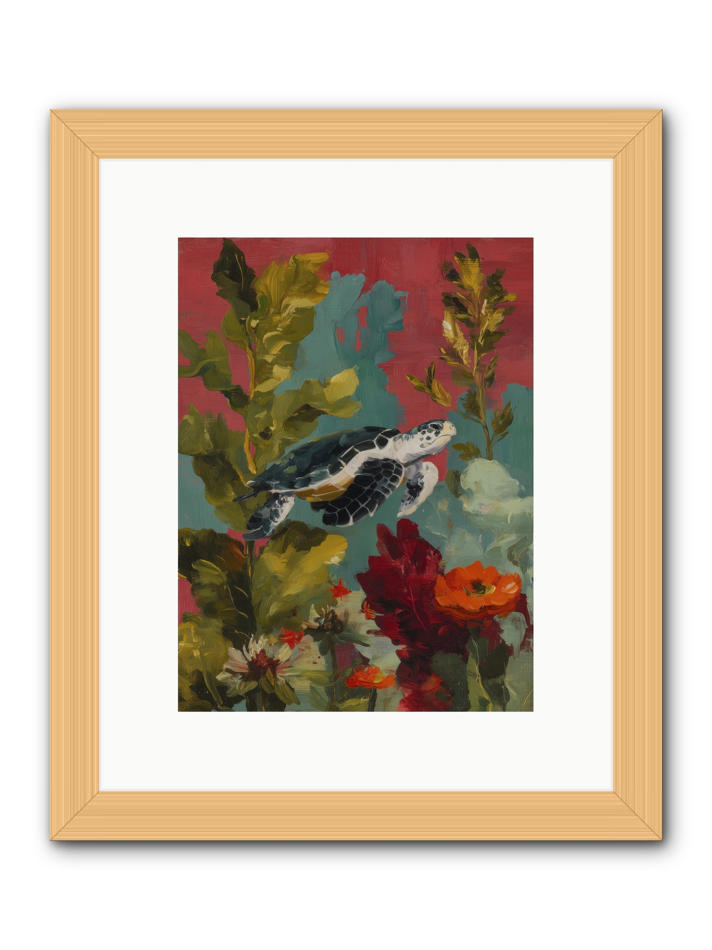 Diving Through Amber  -- Framed Print - Natural 9x12