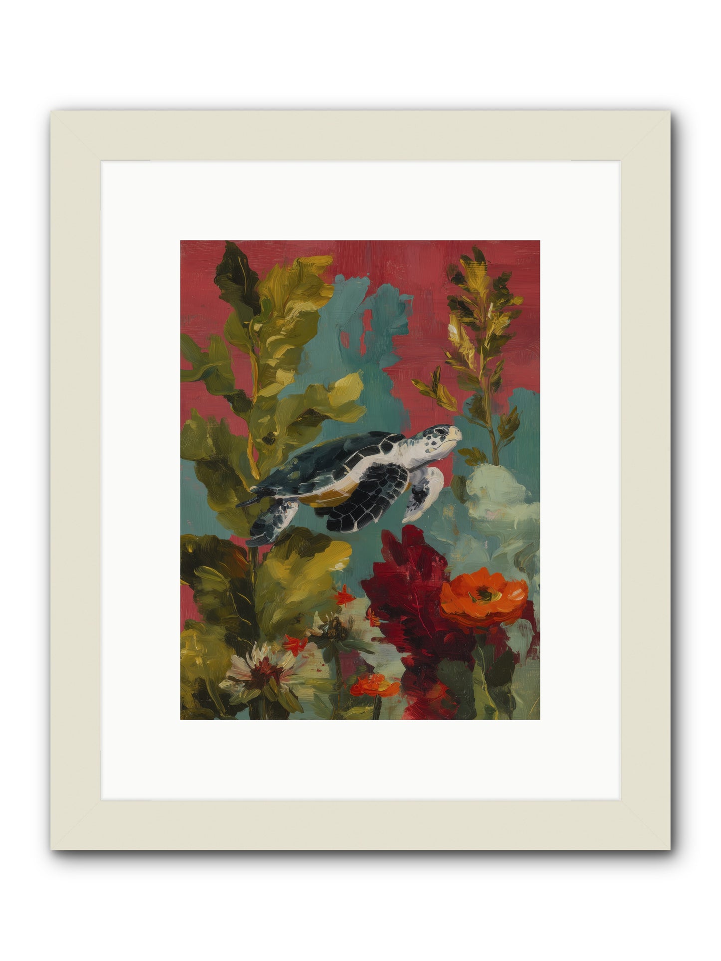 Diving Through Amber  -- Framed Print - White 9x12