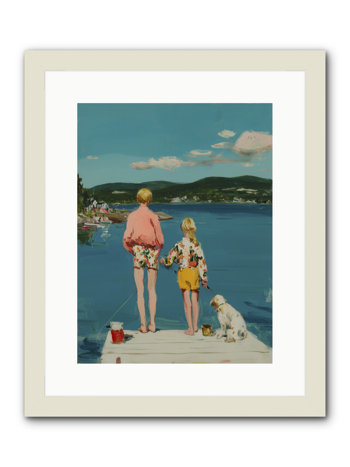 Dock Side Dreams -- Framed Print - White 12x16