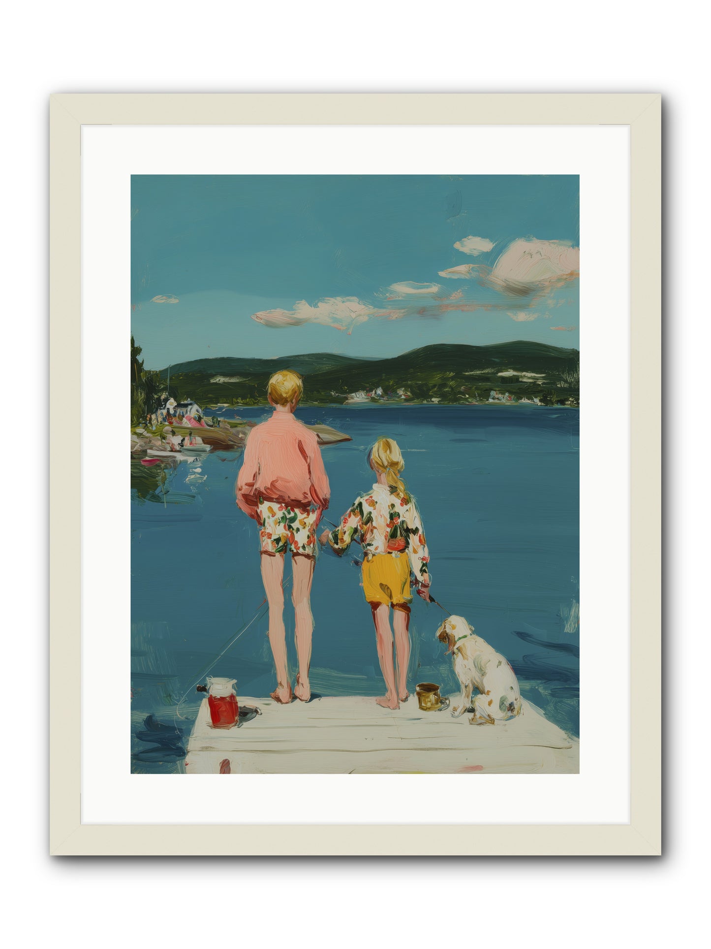 Dock Side Dreams -- Framed Print - White 18x24