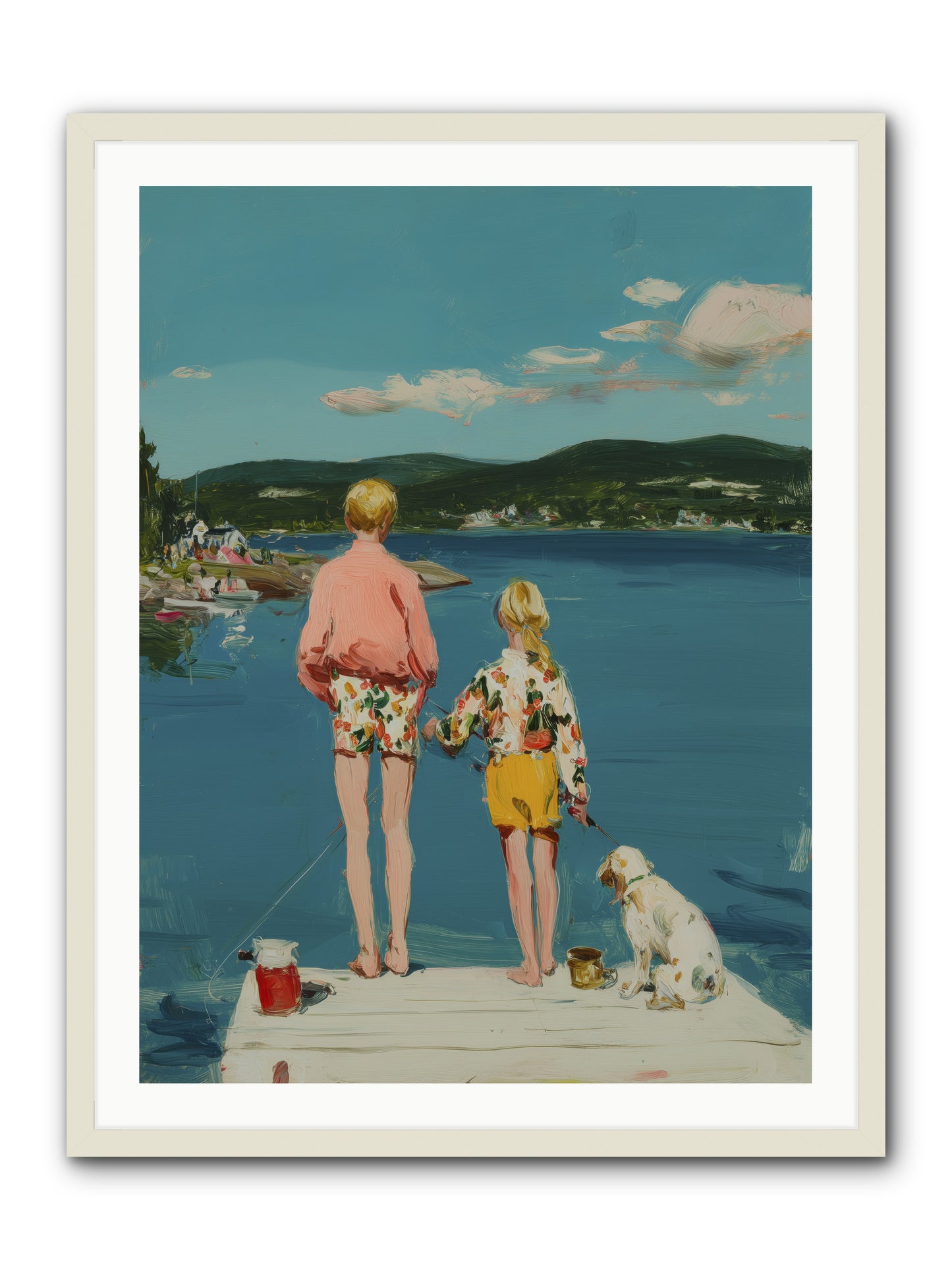 Dock Side Dreams -- Framed Print - White 30x40
