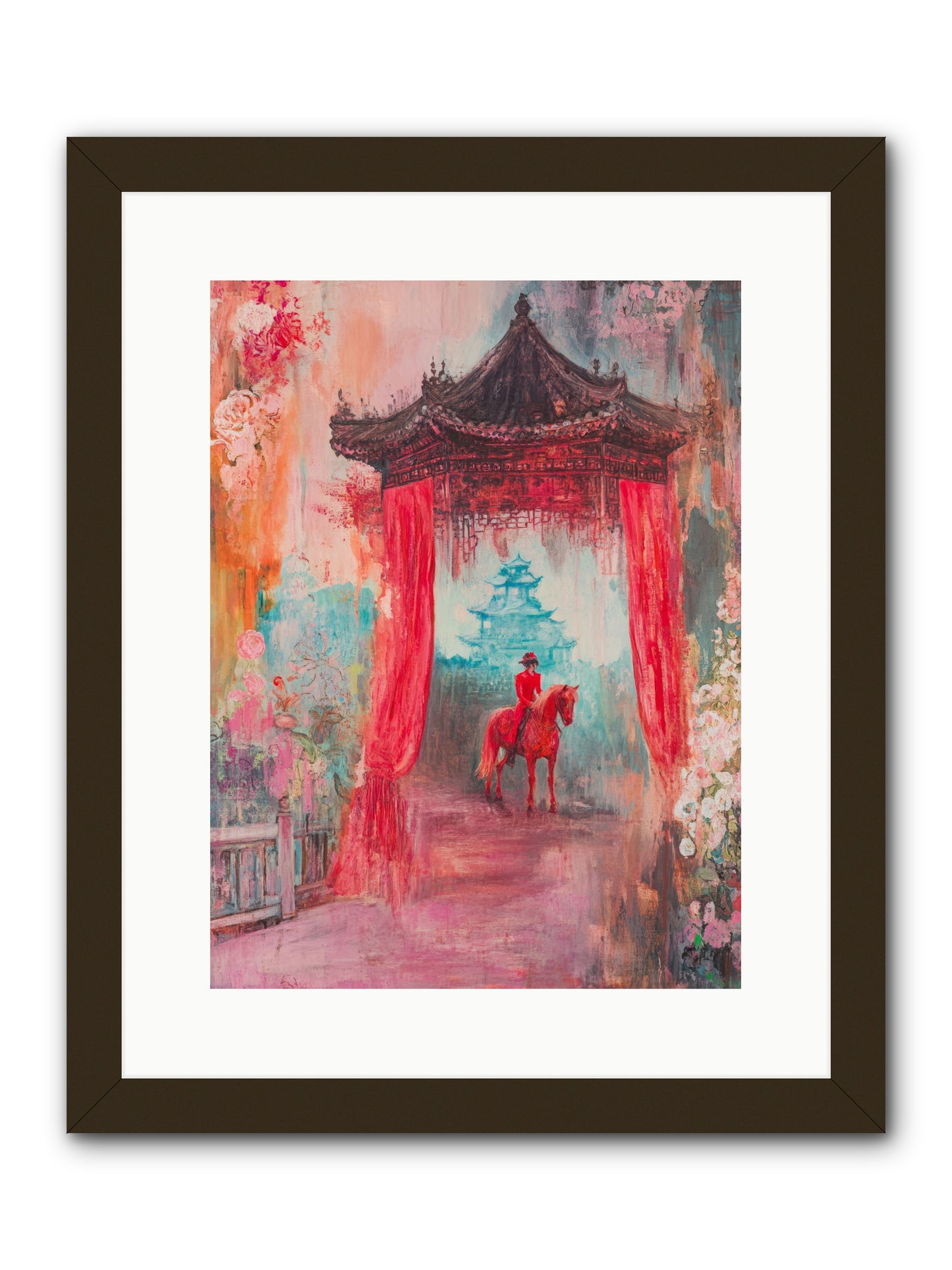 Dragons Dance At Dawn -- Framed Print - Black 12x16