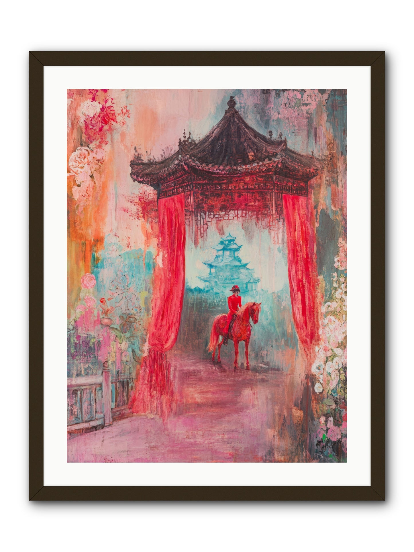 Dragons Dance At Dawn -- Framed Print - Black 24x32