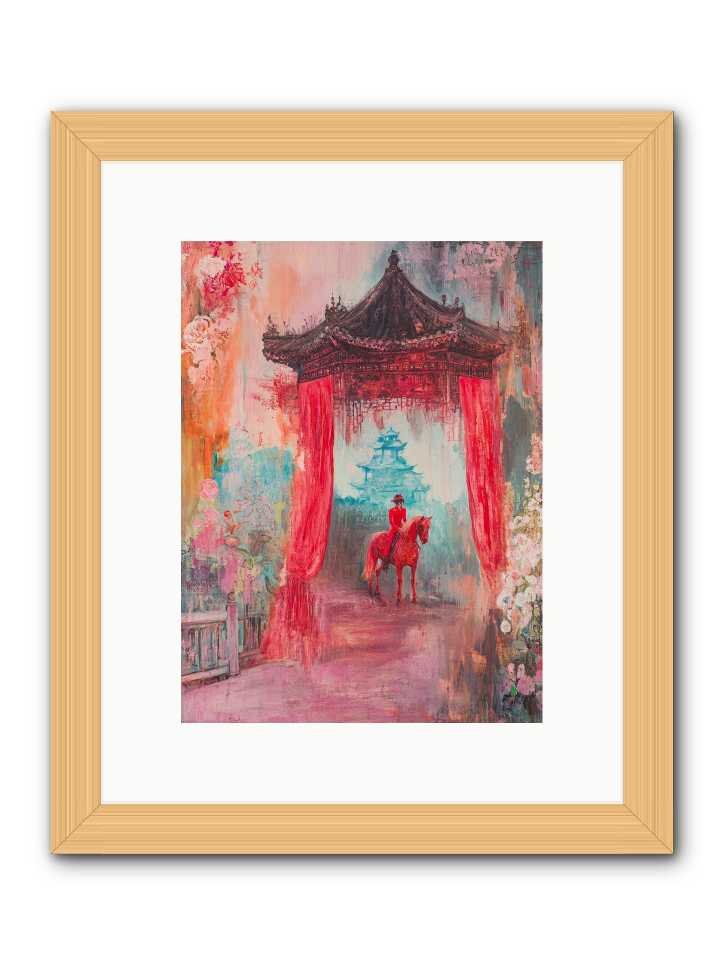 Dragons Dance At Dawn -- Framed Print - Natural 9x12