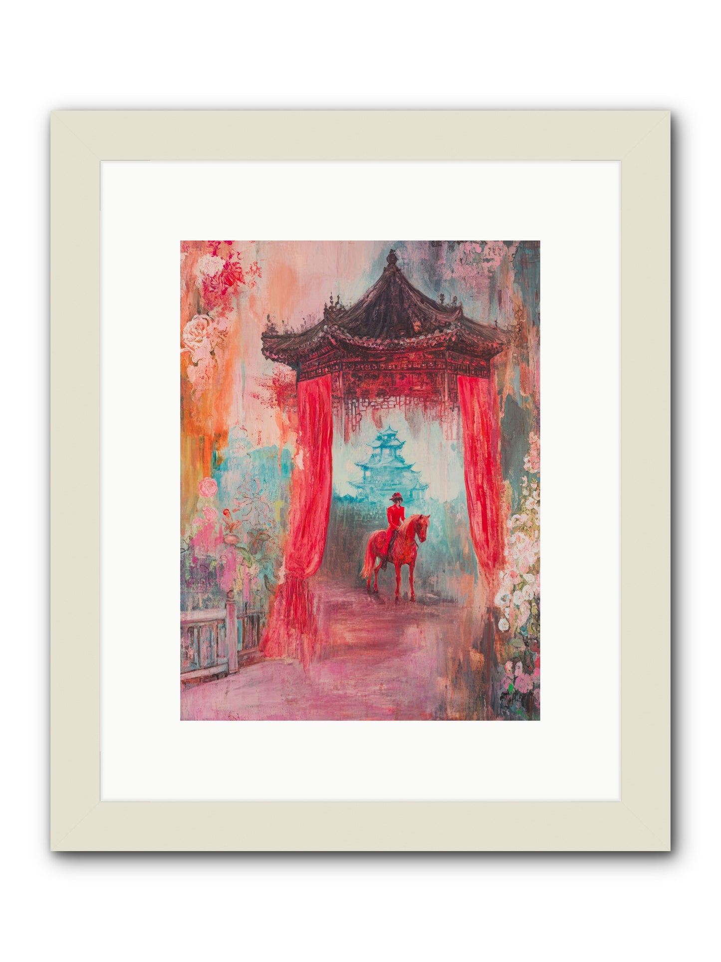 Dragons Dance At Dawn -- Framed Print - White 9x12