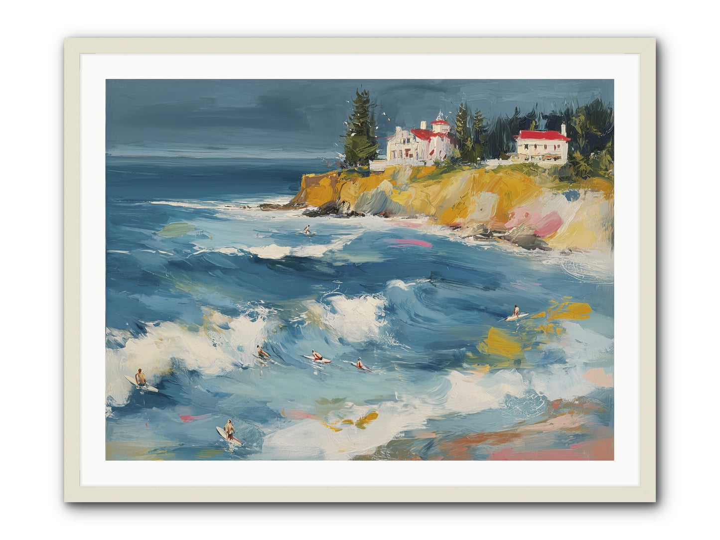 Drama in Motion -- Framed Print - White 40x30