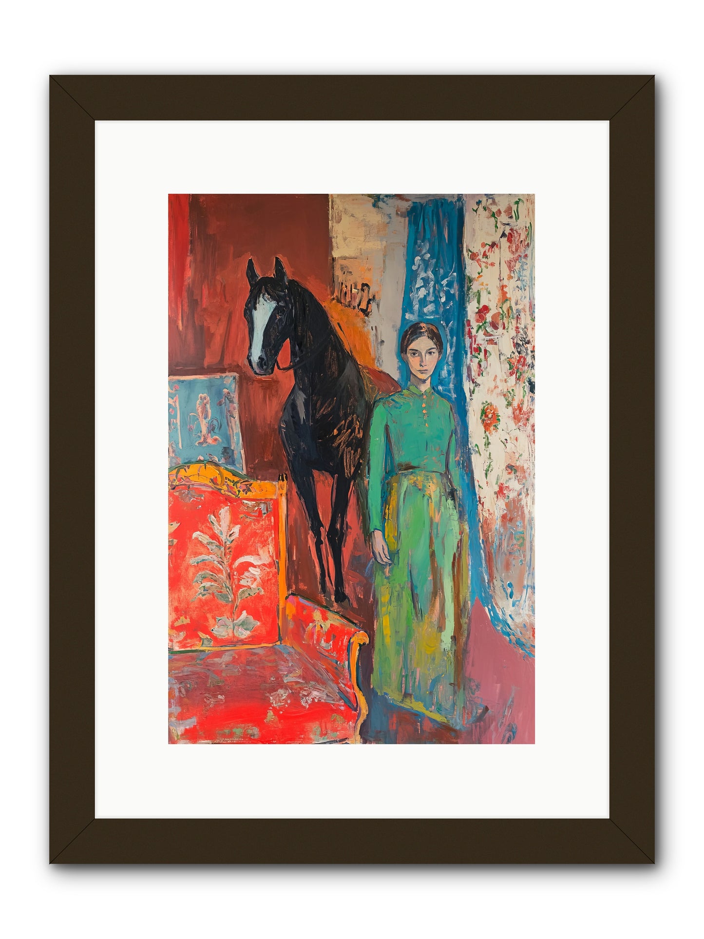 Drawing Room Guest -- Framed Print - Black 10x15