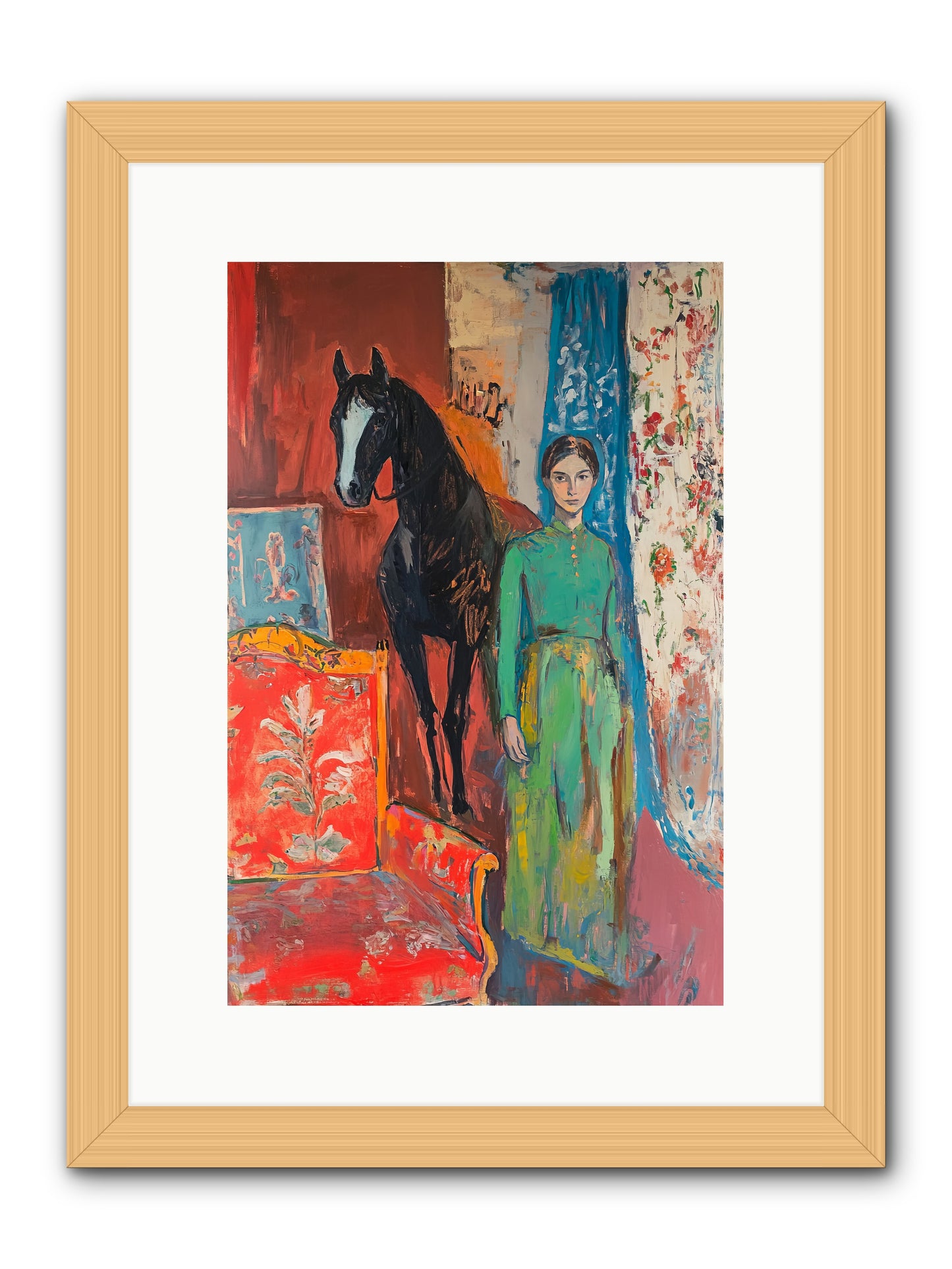 Drawing Room Guest -- Framed Print - Natural 10x15
