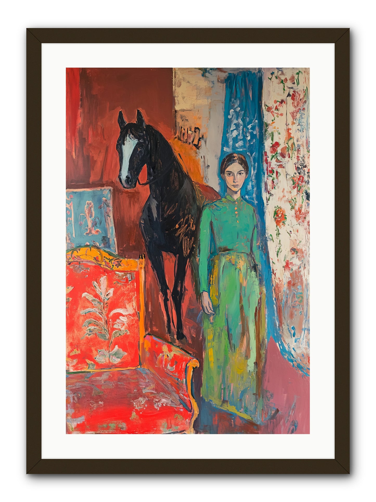Drawing Room Guest -- Framed Print - Black 20x30