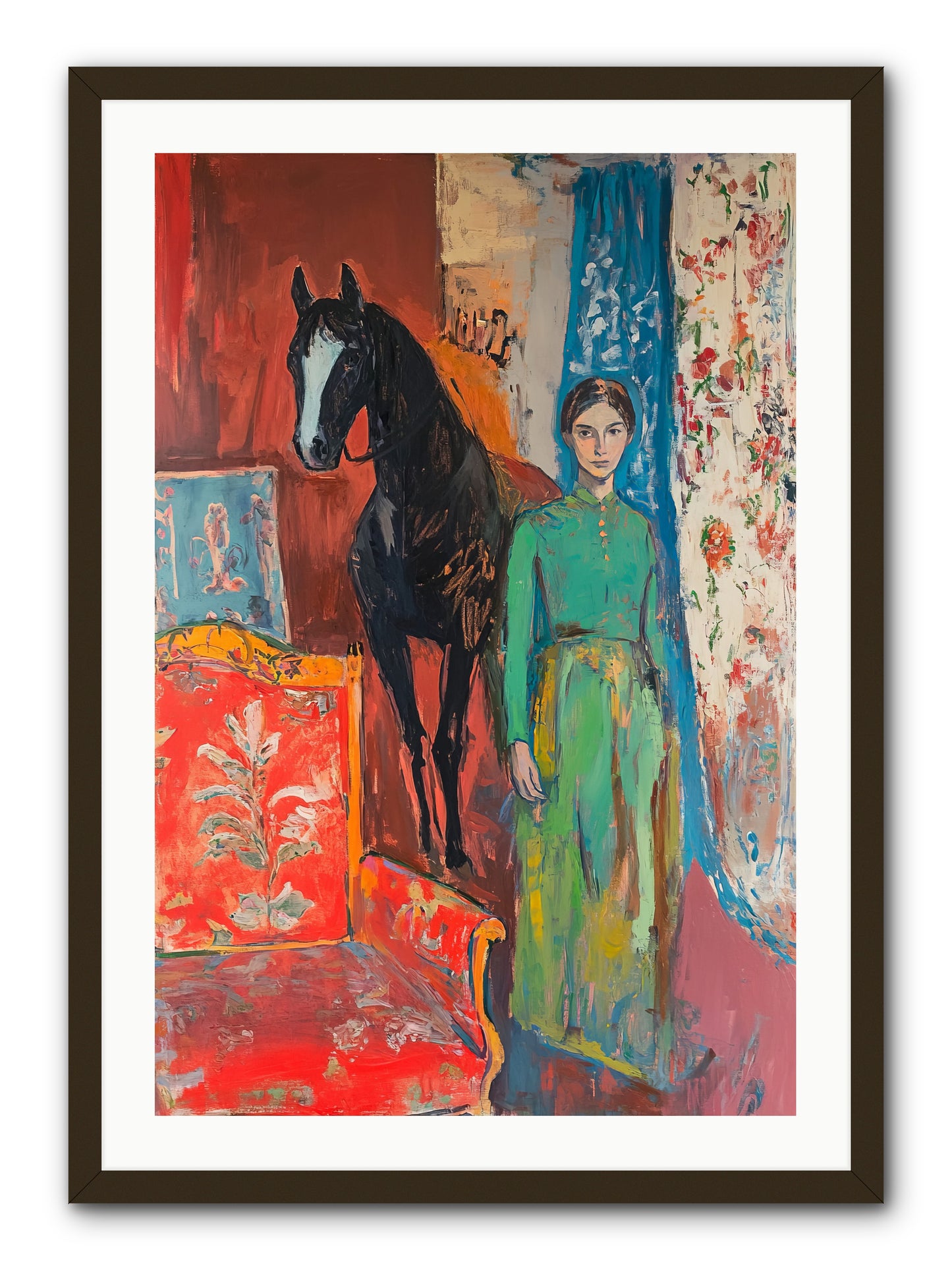 Drawing Room Guest -- Framed Print - Black 24x36