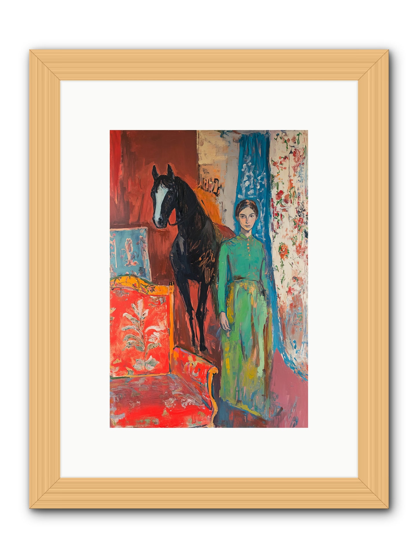 Drawing Room Guest -- Framed Print - Natural 8x12