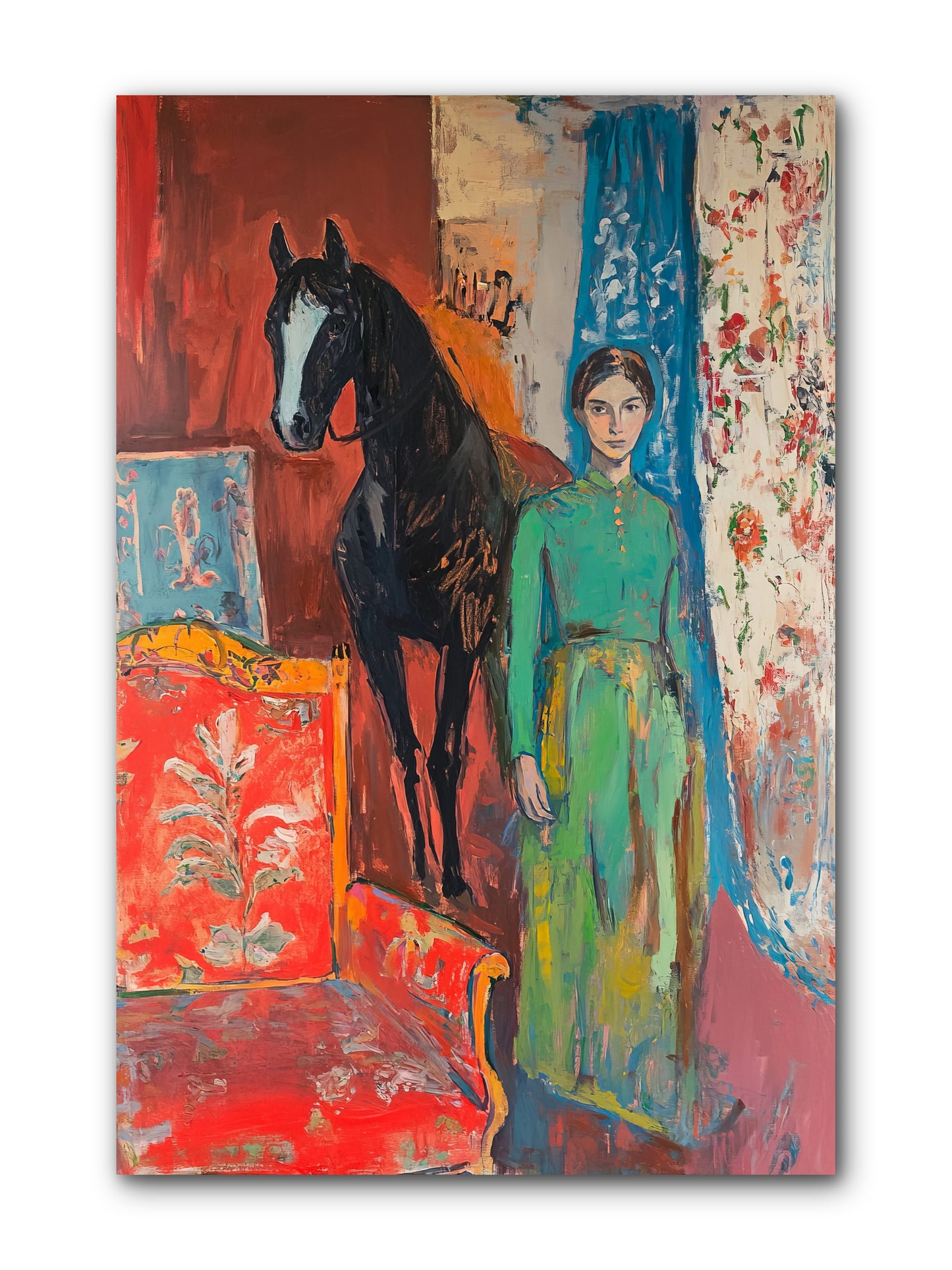 Drawing Room Guest -- Wrapped Canvas 8x12