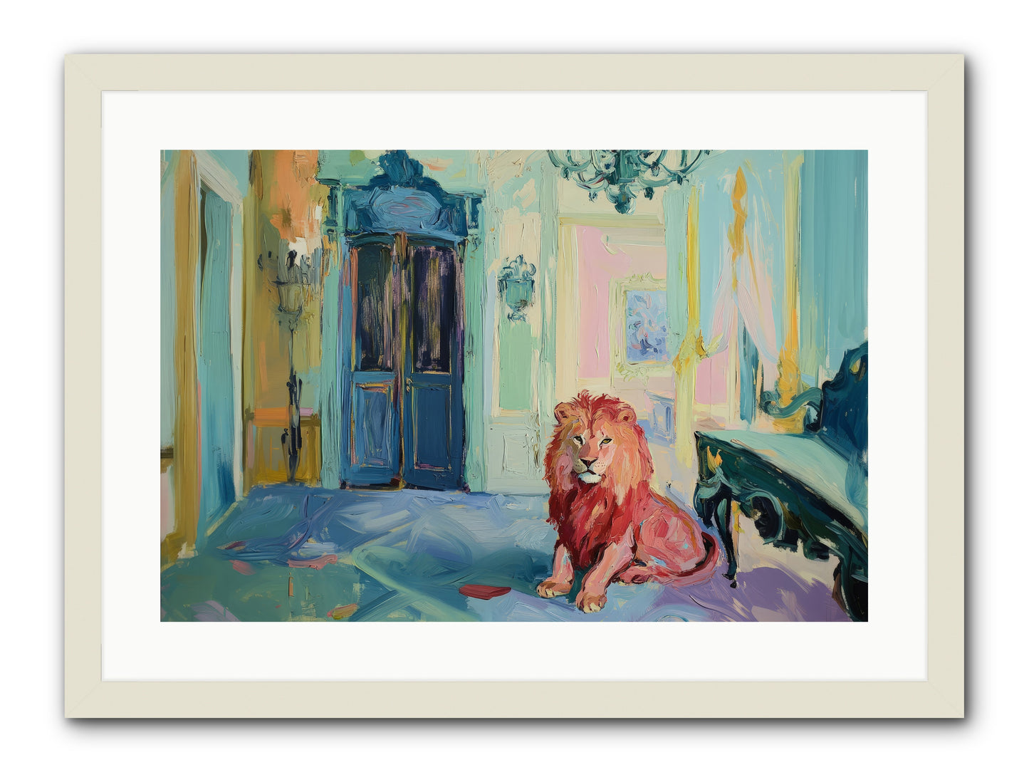 Drawing Room Monarch -- Framed Print - White 24x16