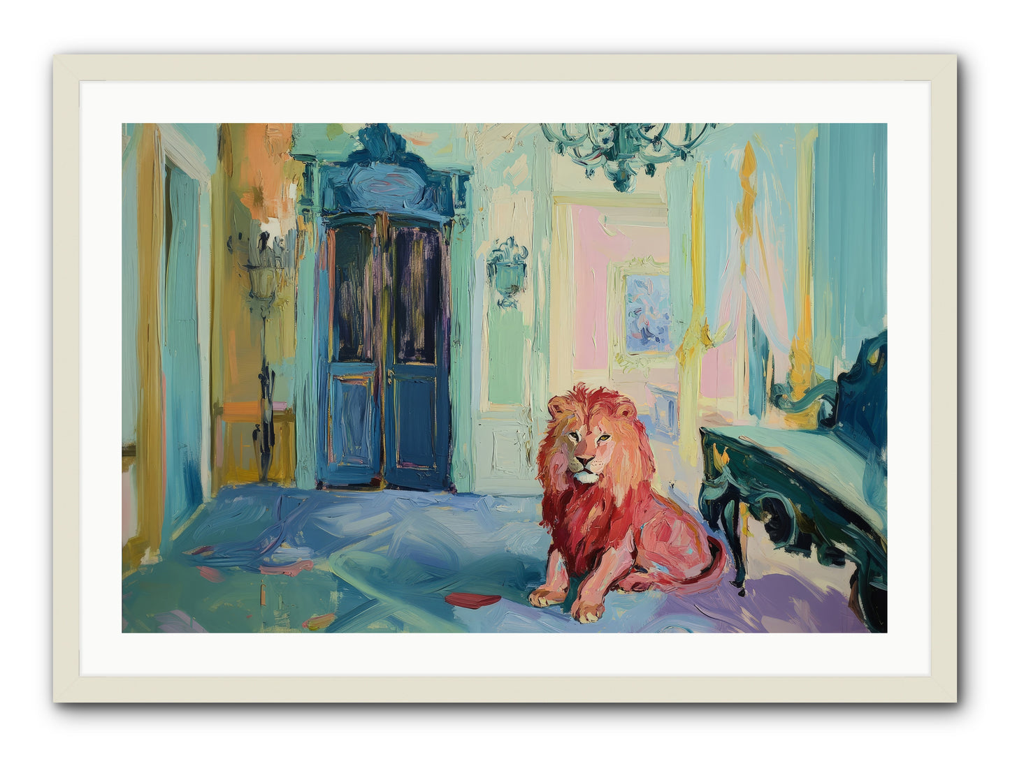 Drawing Room Monarch -- Framed Print - White 36x24