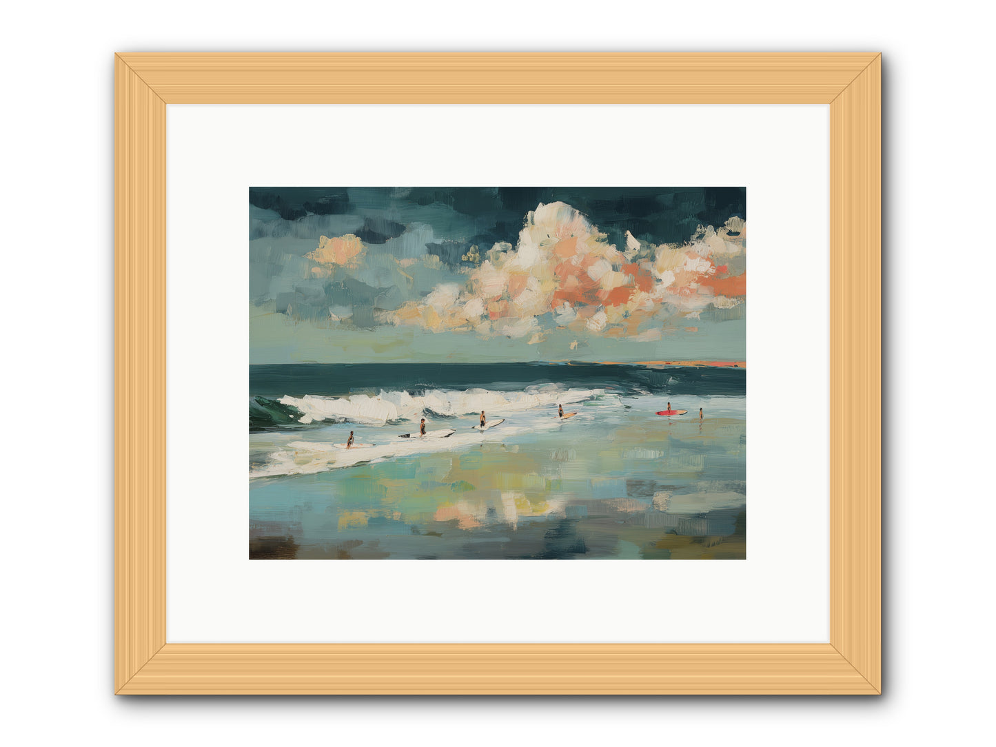 Dream State Surfing -- Framed Print - Natural 12x9