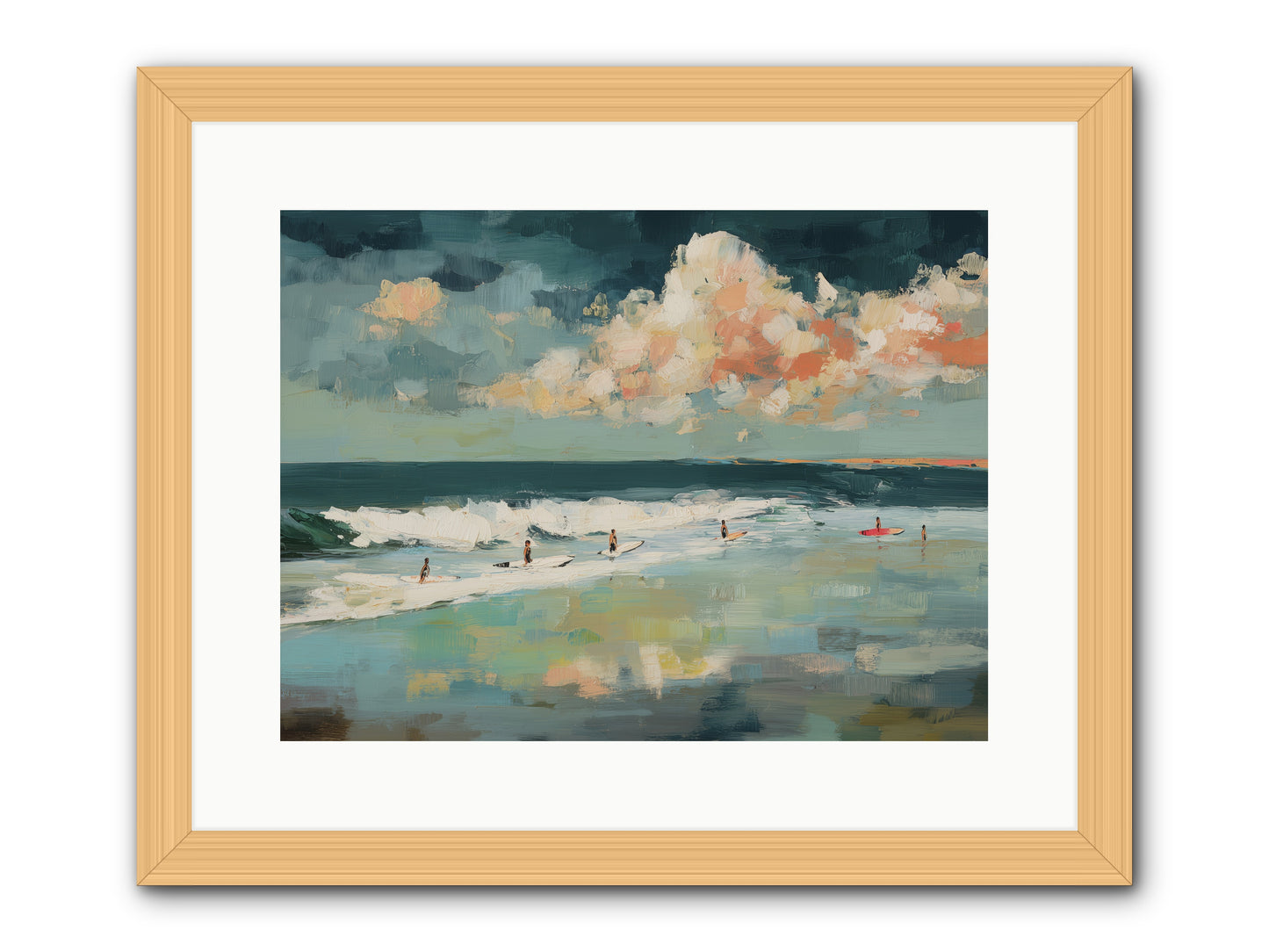 Dream State Surfing -- Framed Print - Natural 16x12