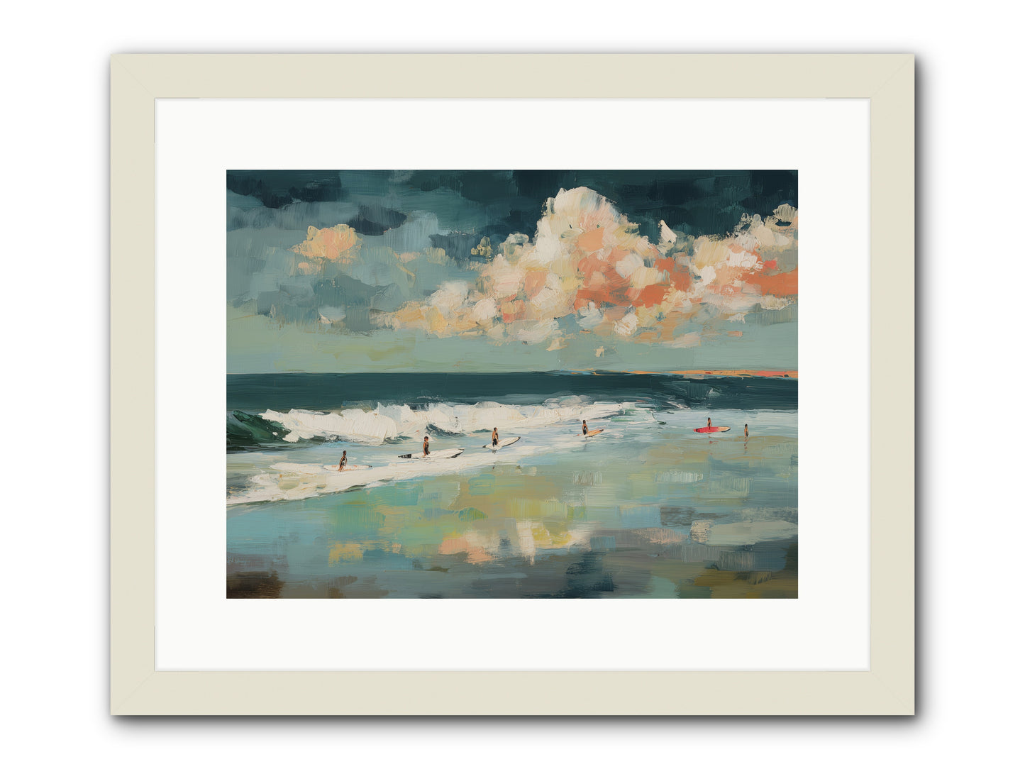 Dream State Surfing -- Framed Print - White 16x12