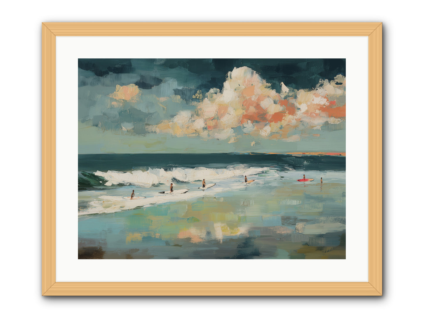 Dream State Surfing -- Framed Print - Natural 24x18