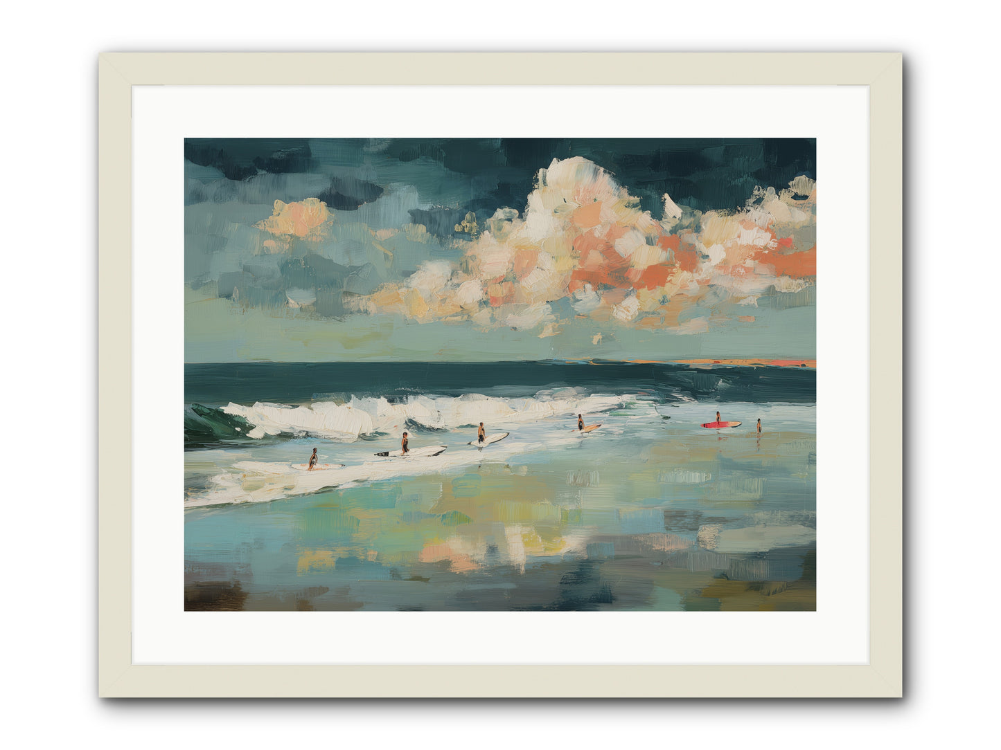 Dream State Surfing -- Framed Print - White 24x18