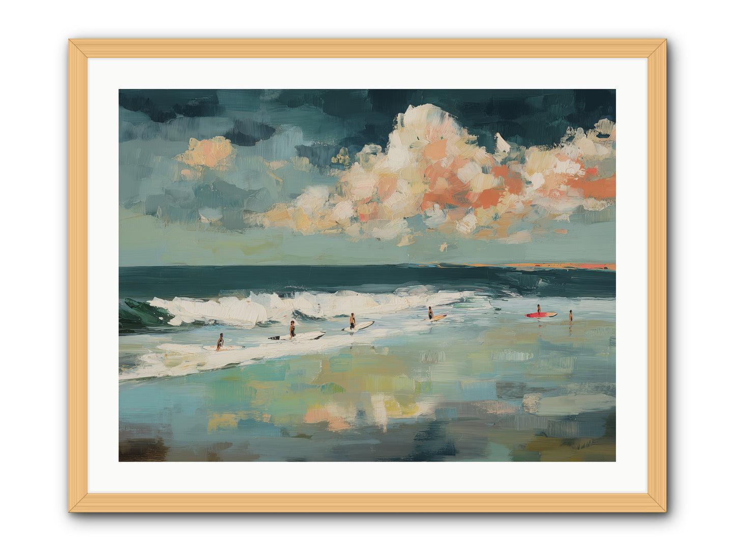 Dream State Surfing -- Framed Print - Natural 32x24