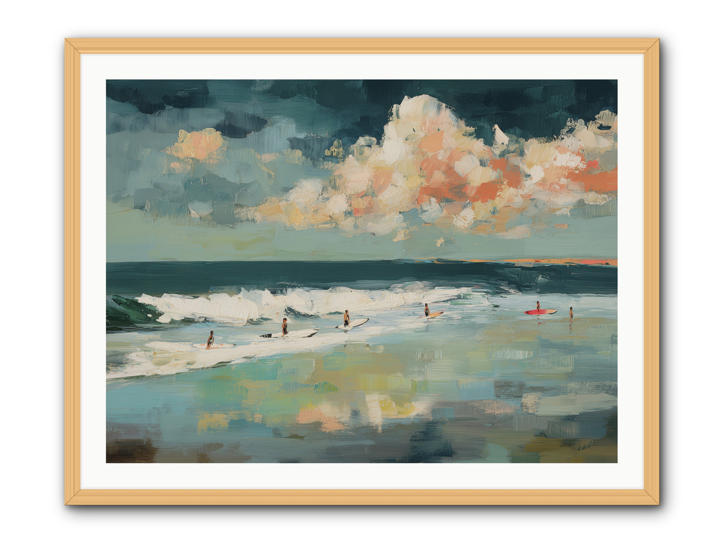 Dream State Surfing -- Framed Print - Natural 40x30