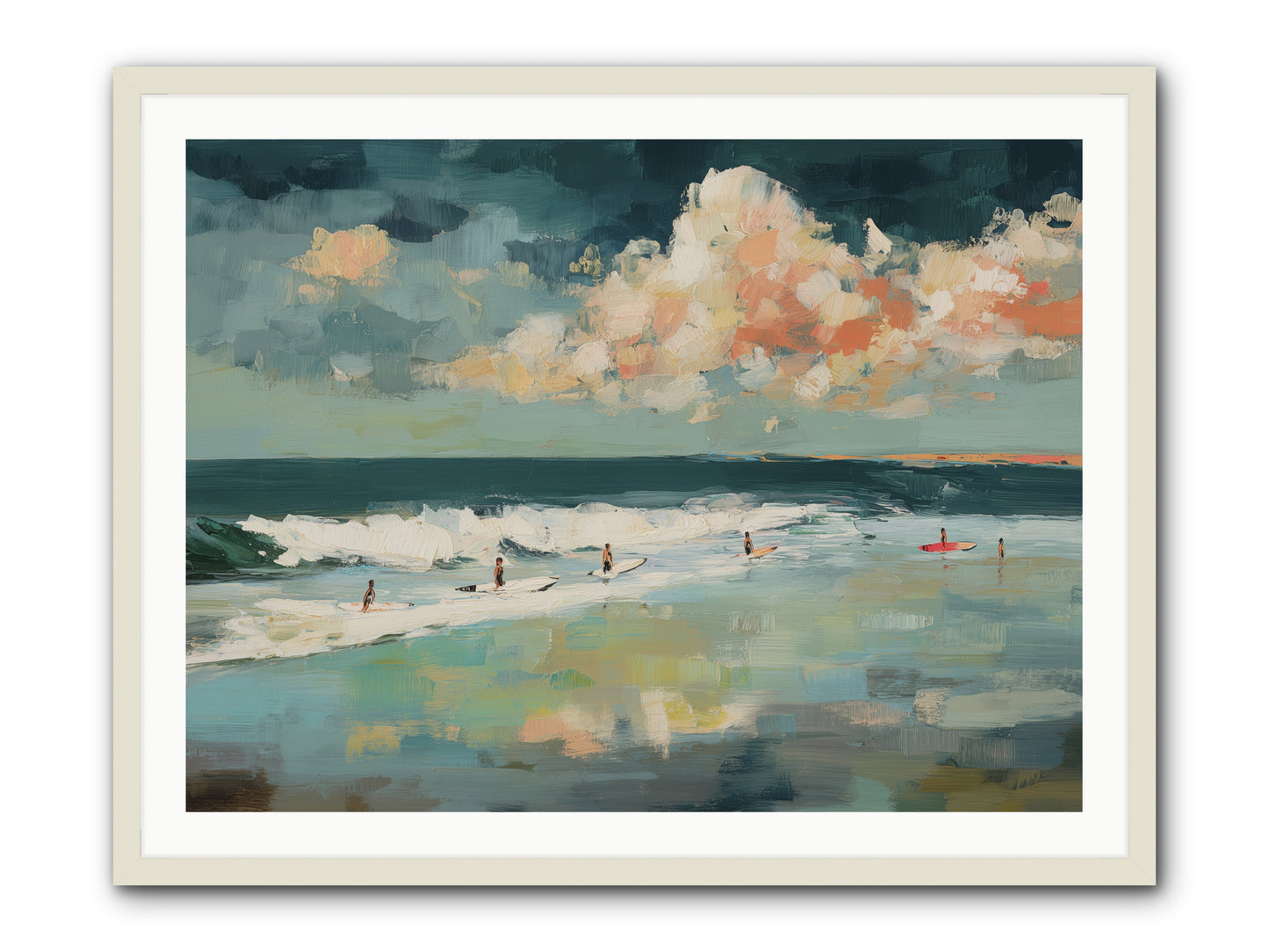 Dream State Surfing -- Framed Print - White 40x30