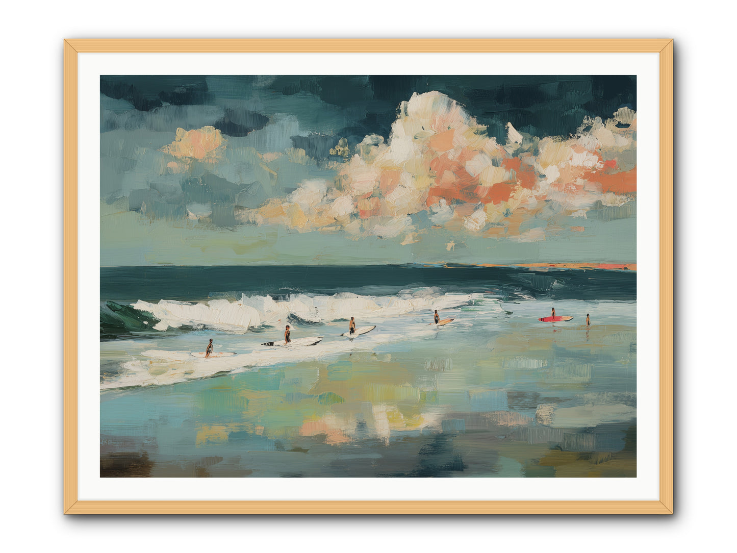 Dream State Surfing -- Framed Print - Natural 48x36