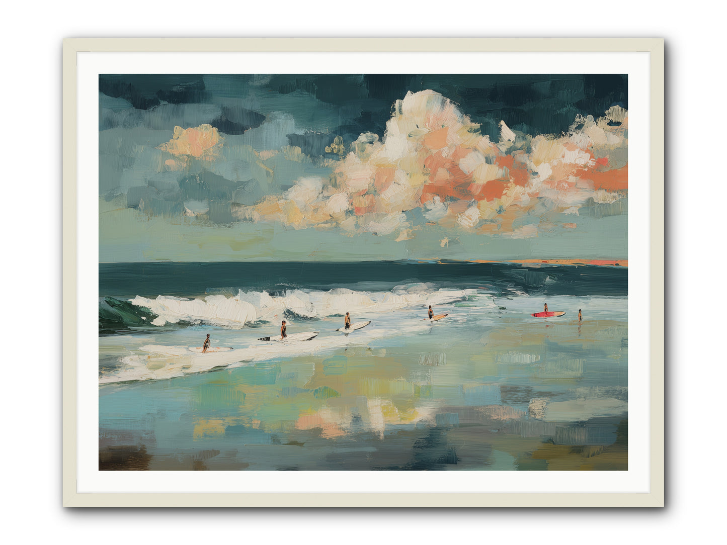Dream State Surfing -- Framed Print - White 48x36