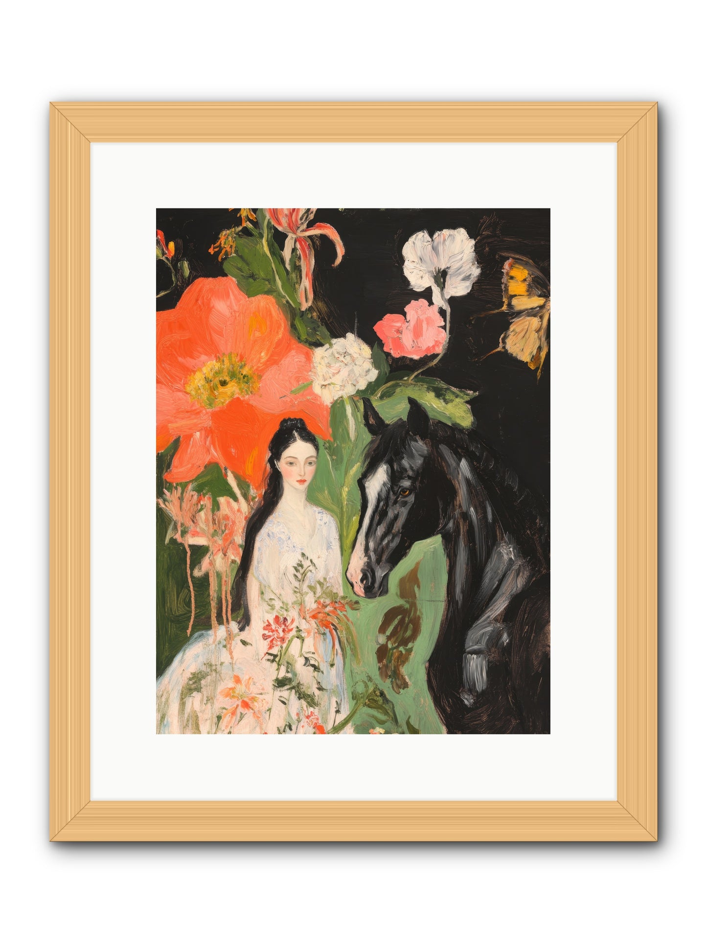 Dreamland Steed -- Framed Print - Natural 12x16