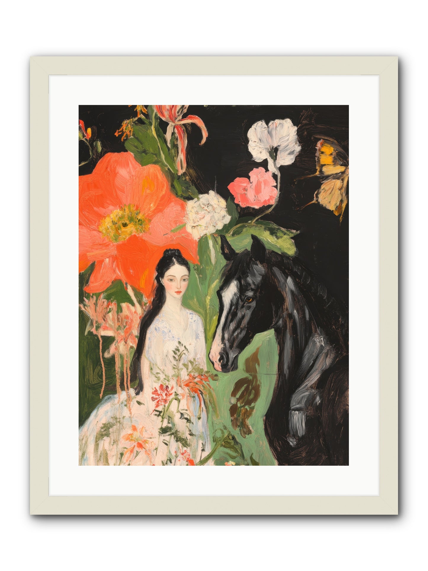 Dreamland Steed -- Framed Print - White 18x24